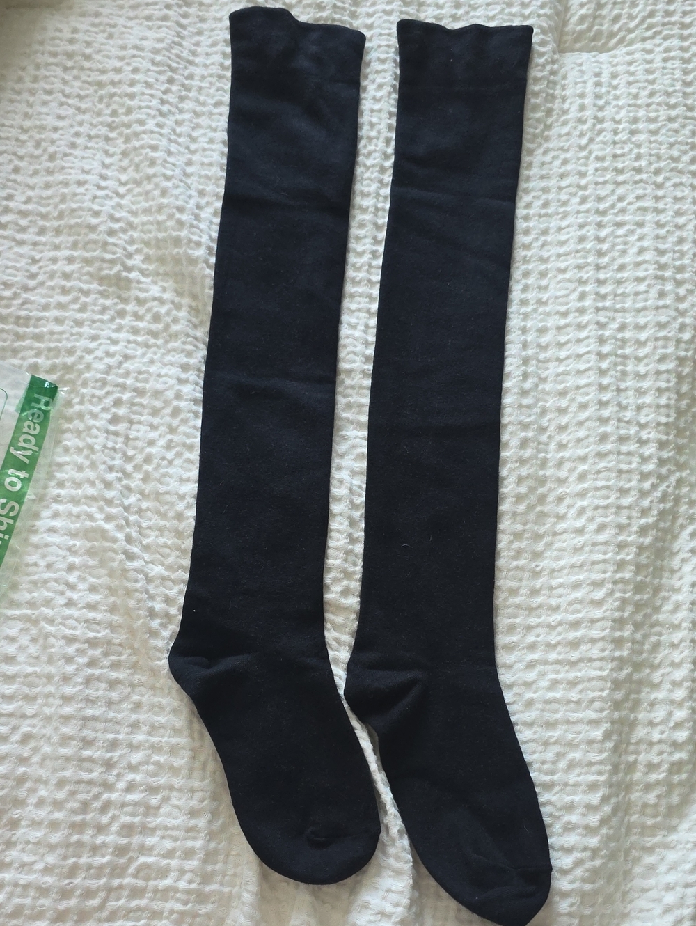 New Women's Black Over-the-Calf Dress Socks